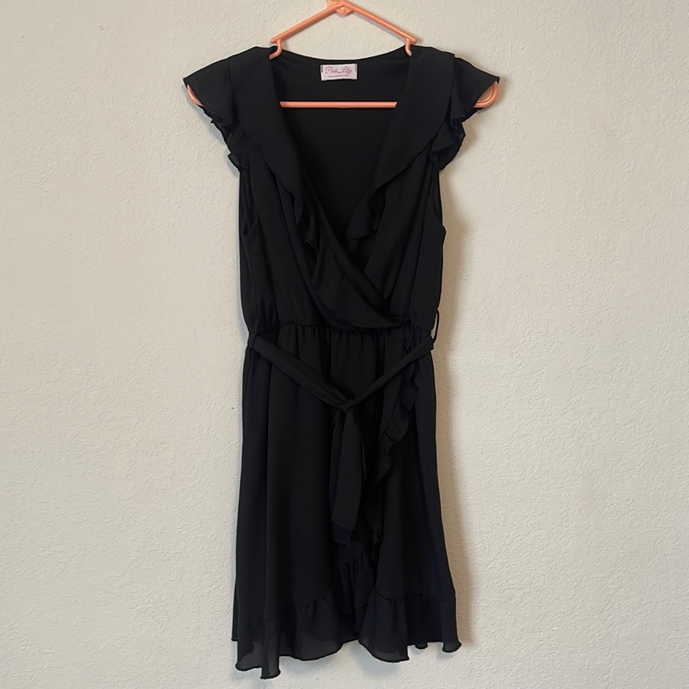Black Pink Lily Dress